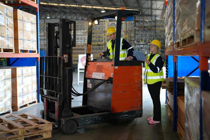 Forklift Being Used in a werehouse